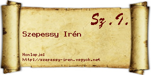 Szepessy Irén névjegykártya